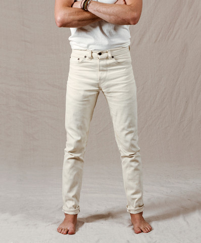 Organic Natural Selvage Jeans Small Batch by Noble Denim - Front View